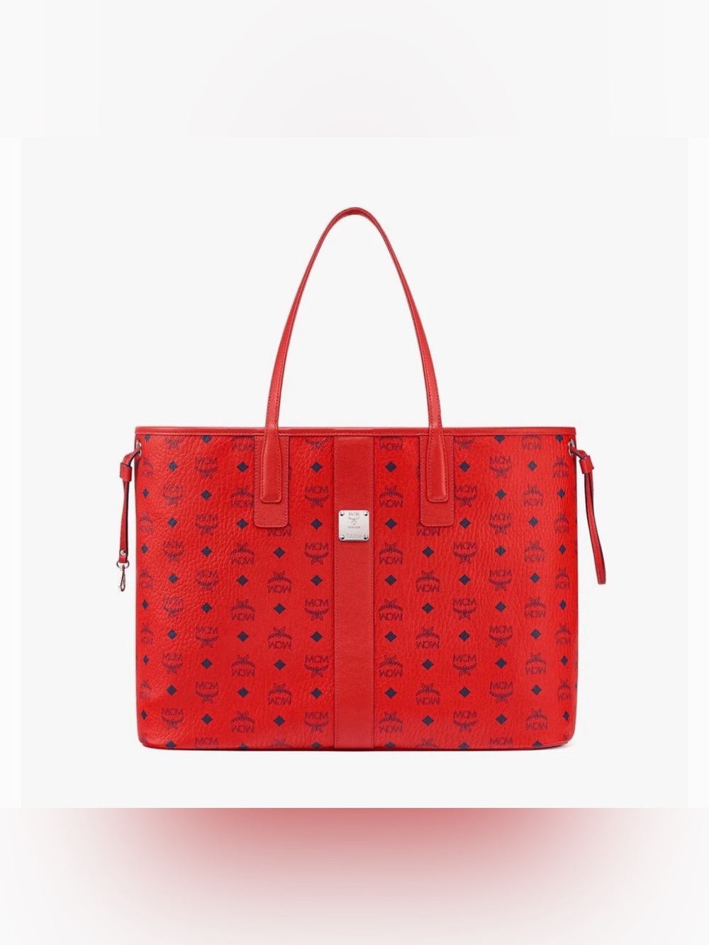 MCM visetos large liz reversible shopper tote candy red - Picture 2 of 11